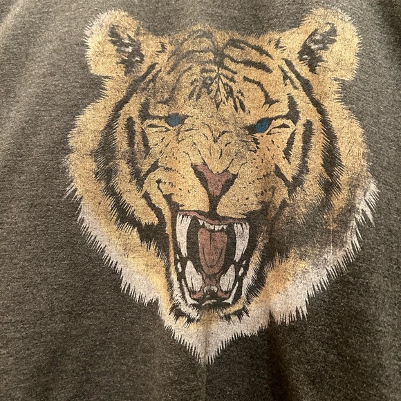Charcoal Altar'd State Tiger Graphic Crop Long Sleeve - Picture 2 of 6